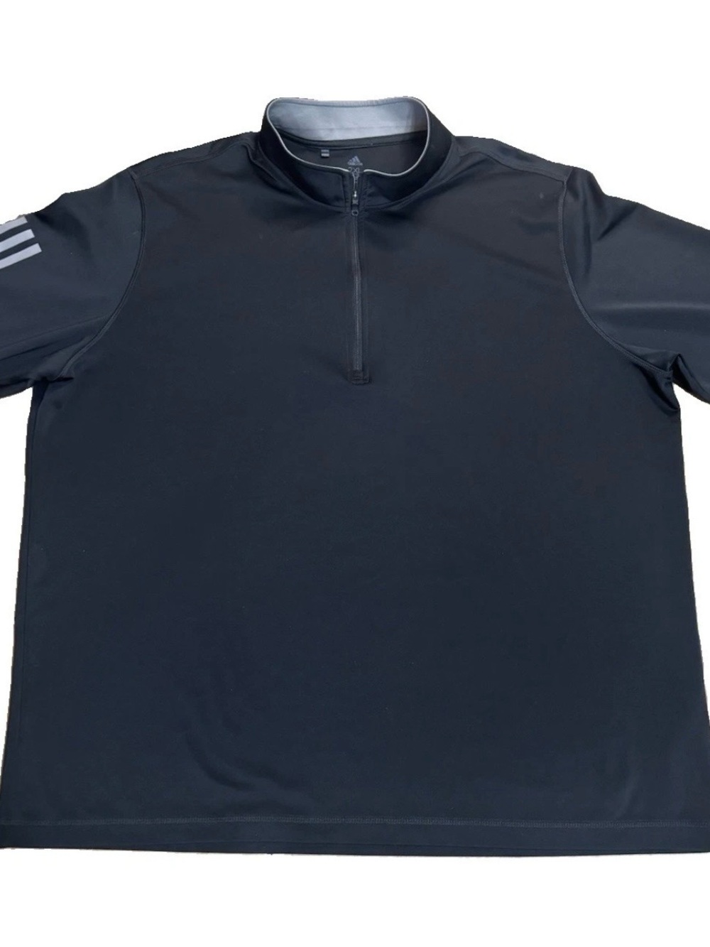 Adidas Men's 2XL Black 1/4 Zip Mock Neck Long Sleeve Polyester Top